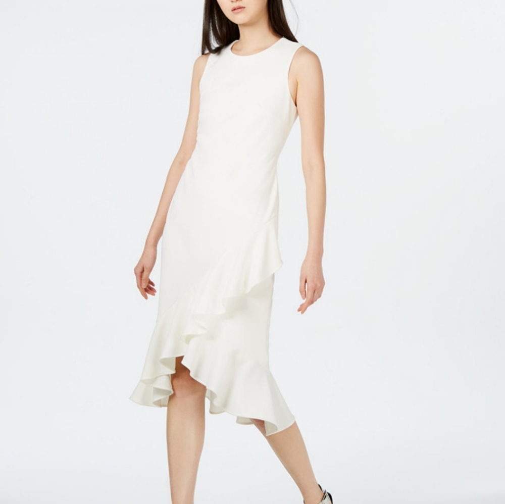 Calvin Klein sleeveless ruffle dress